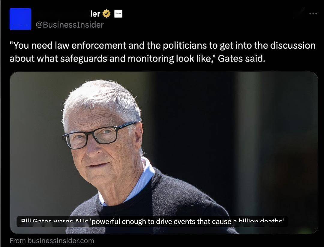 比尔·盖茨：AI调整期约20年 需强制安全护栏