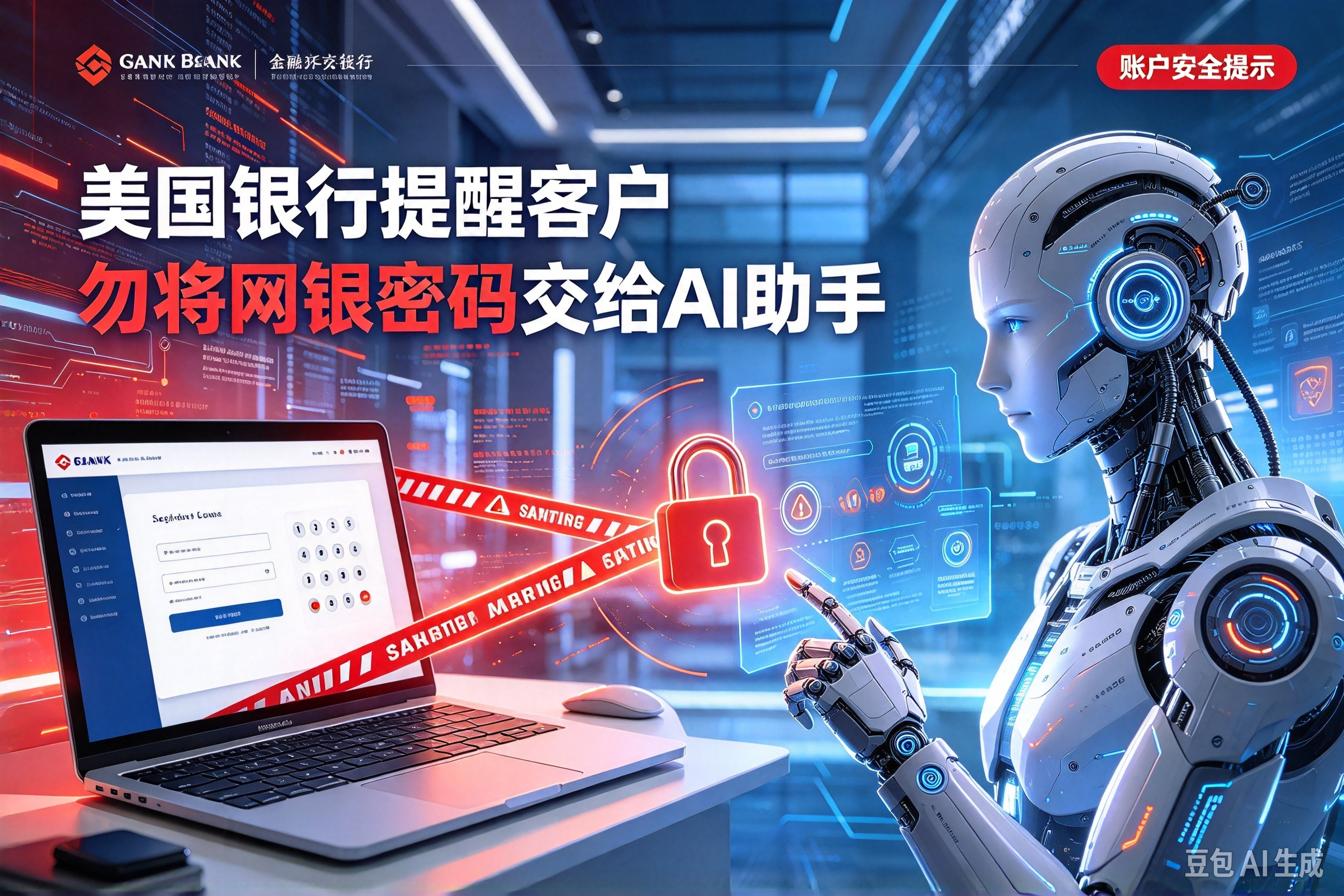 美国银行提醒客户勿将网银密码交给AI助手